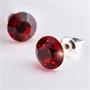 Earings, syam dark red SWAROVSKI® diamond, 8mm, ART CRYSTELLA®